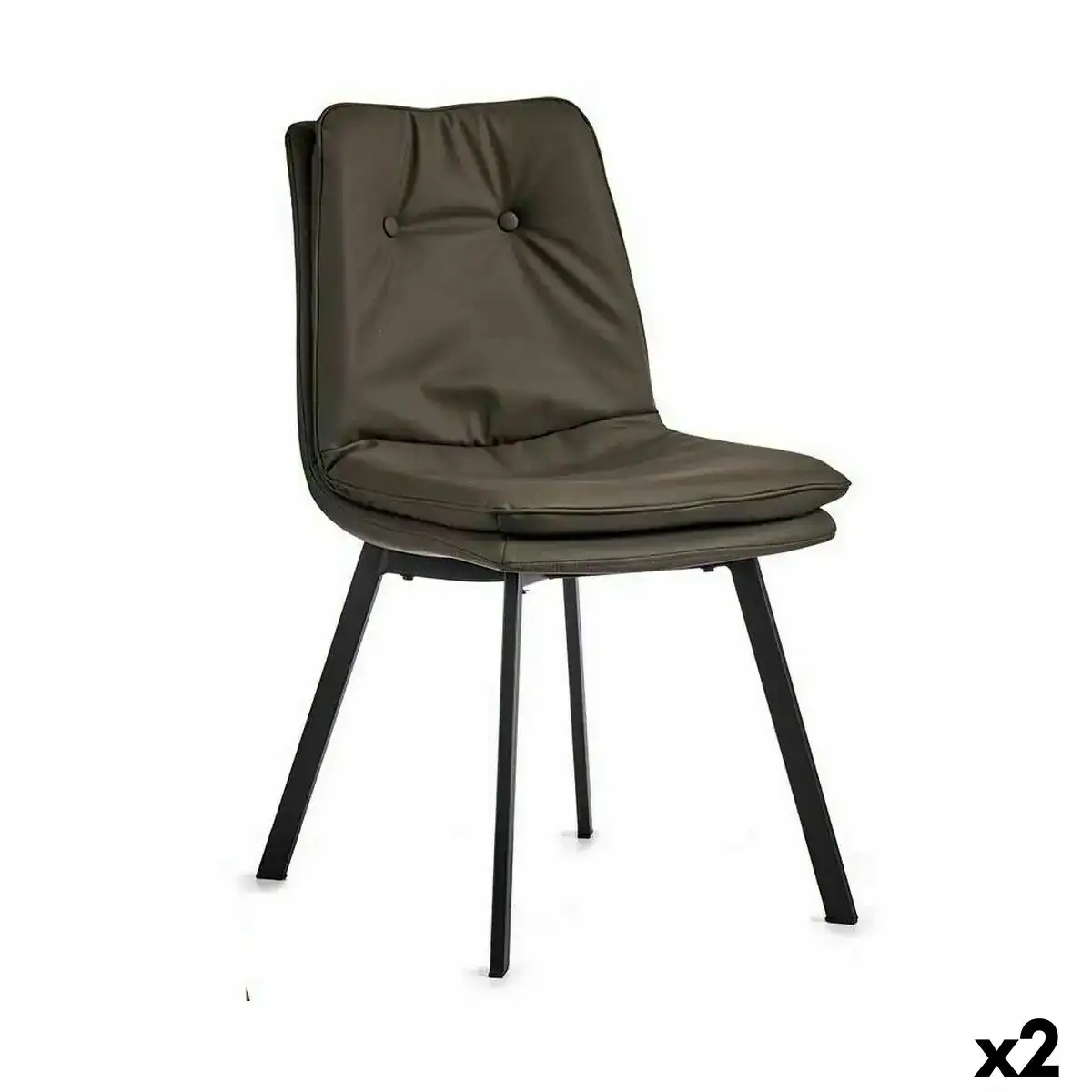 Fauteuil boutons noir gris acier 62 x 85 x 47 cm 2 unites _9903. DIAYTAR COTE D'IVOIRE - Où le Shopping Devient une Aventure Culturelle. Plongez dans notre univers de produits qui célèbrent l'héritage et l'artisanat du Côte d'Ivoire.