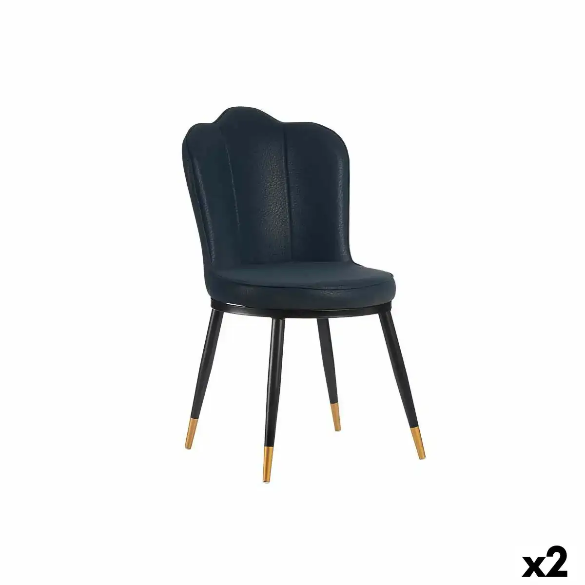 Fauteuil coquillage bleu noir dore acier 53 x 58 x 67 cm 2 unites _4198. DIAYTAR COTE D'IVOIRE - Votre Source de Découvertes Shopping. Découvrez des trésors dans notre boutique en ligne, allant des articles artisanaux aux innovations modernes.