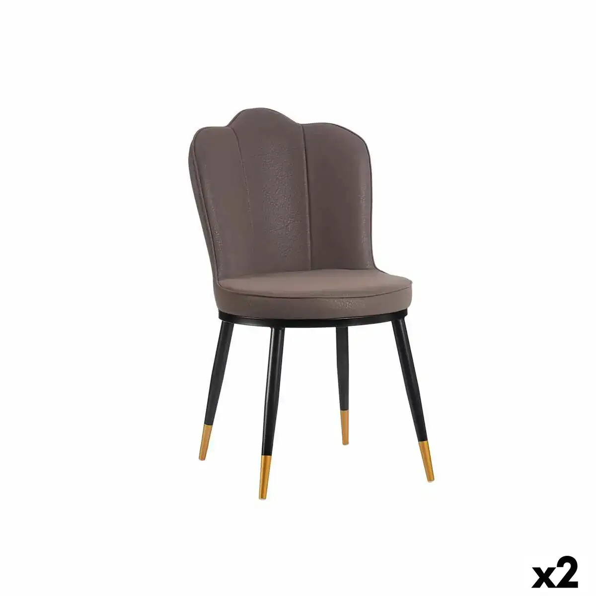 Fauteuil coquillage noir violet dore acier 53 x 88 x 67 cm 2 unites _5432. DIAYTAR COTE D'IVOIRE - Où la Qualité est Notre Engagement. Explorez notre boutique en ligne pour découvrir des produits conçus pour vous apporter satisfaction et plaisir.