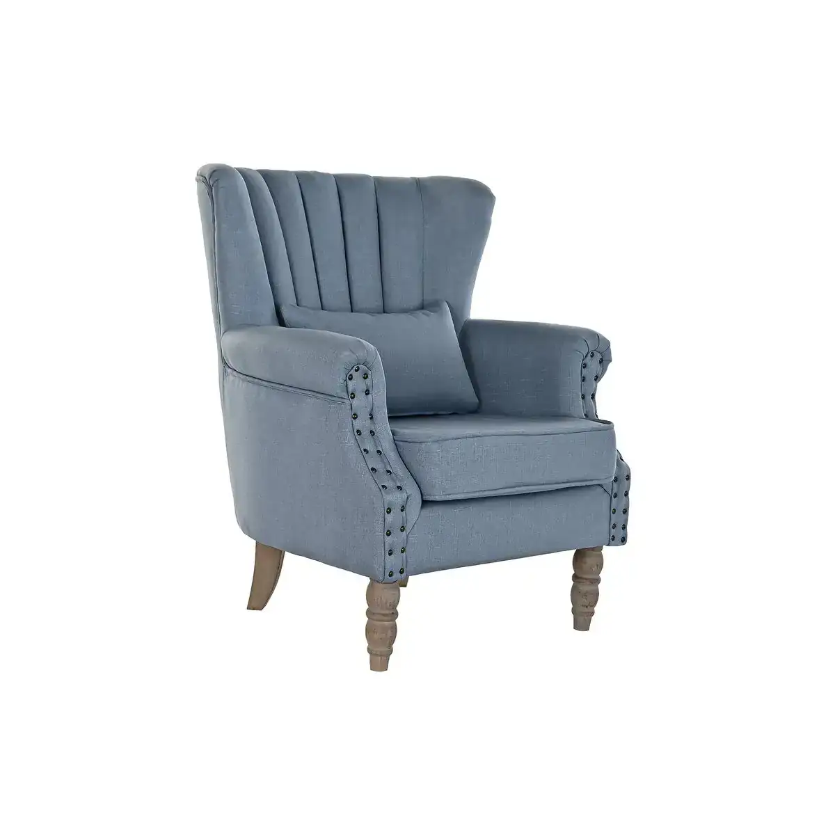 Fauteuil dkd home decor 74 x 75 x 87 cm bois d hevea bleu ciel_1661. DIAYTAR COTE D'IVOIRE - Où Choisir Devient une Découverte. Explorez notre boutique en ligne et trouvez des articles qui vous surprennent et vous ravissent à chaque clic.