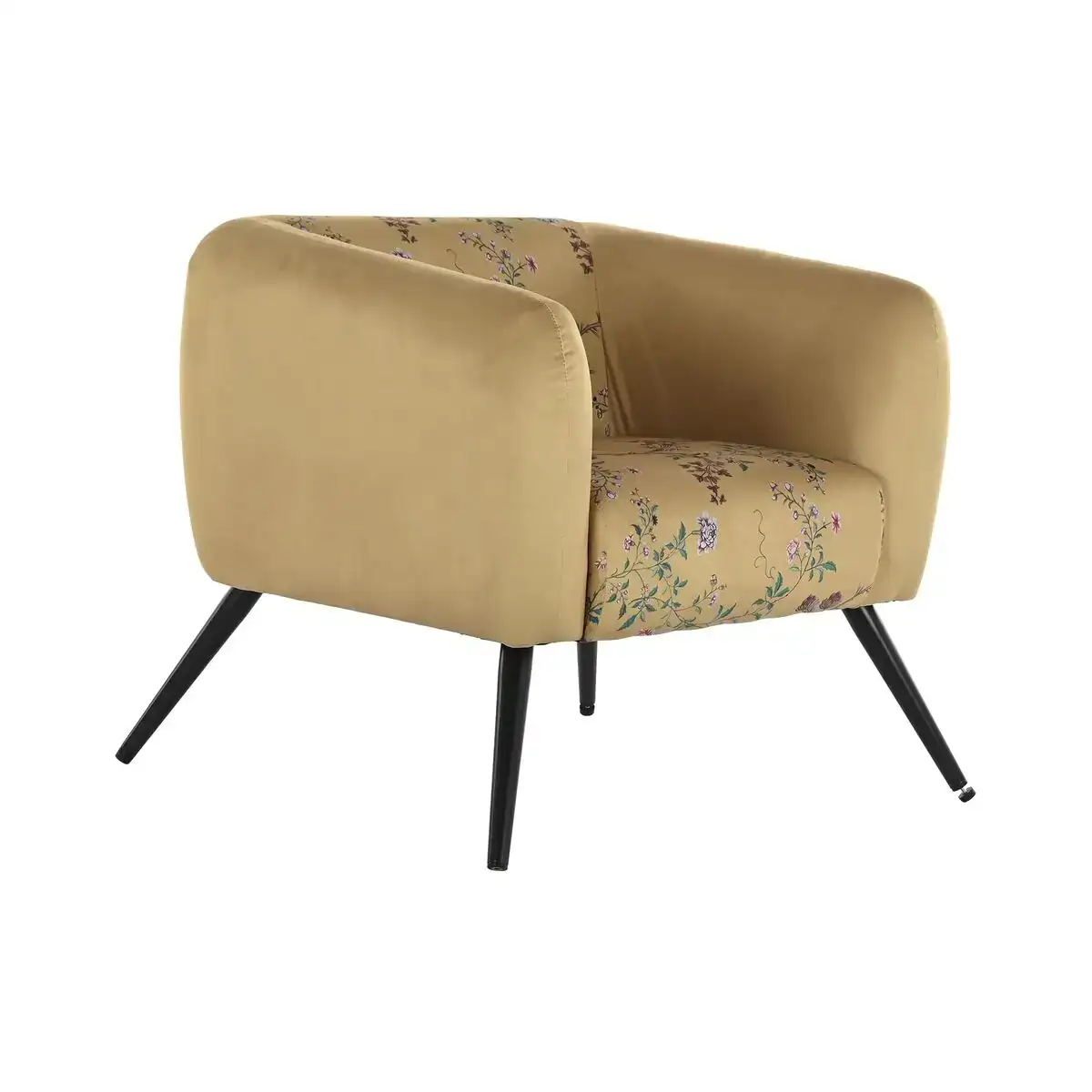 Fauteuil dkd home decor 75 x 71 x 71 cm noir metal jaune_3825. DIAYTAR COTE D'IVOIRE - Là où Chaque Clic Compte. Parcourez notre boutique en ligne et laissez-vous guider vers des trouvailles uniques qui enrichiront votre quotidien.