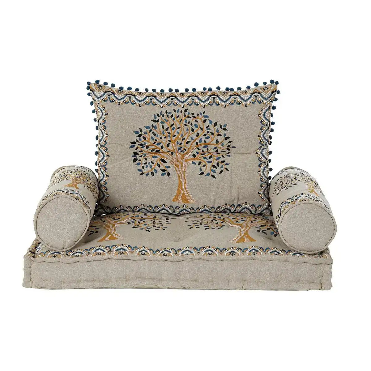 Fauteuil dkd home decor 88 x 53 x 8 cm beige bleu jaune_4230. DIAYTAR COTE D'IVOIRE - Là où l'Élégance Devient un Mode de Vie. Naviguez à travers notre gamme et choisissez des produits qui apportent une touche raffinée à votre quotidien.