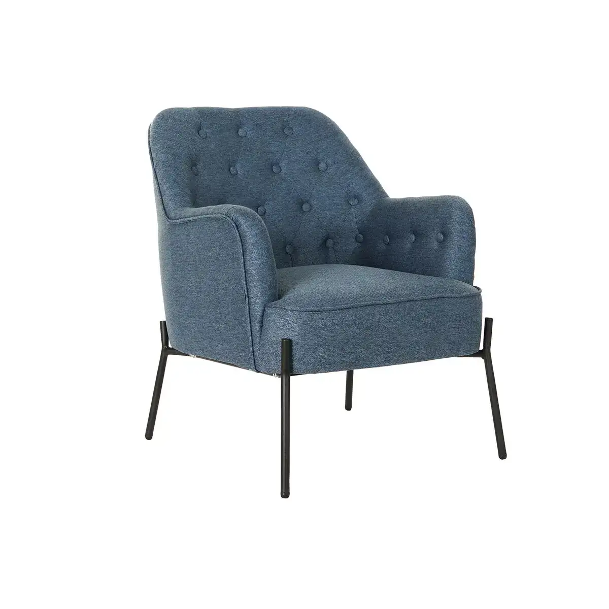 Fauteuil dkd home decor bleu noir metal 65 x 73 x 79 5 cm_1148. DIAYTAR COTE D'IVOIRE - Votre Oasis de Shopping en Ligne. Explorez notre boutique et découvrez des produits qui ajoutent une touche de magie à votre quotidien.