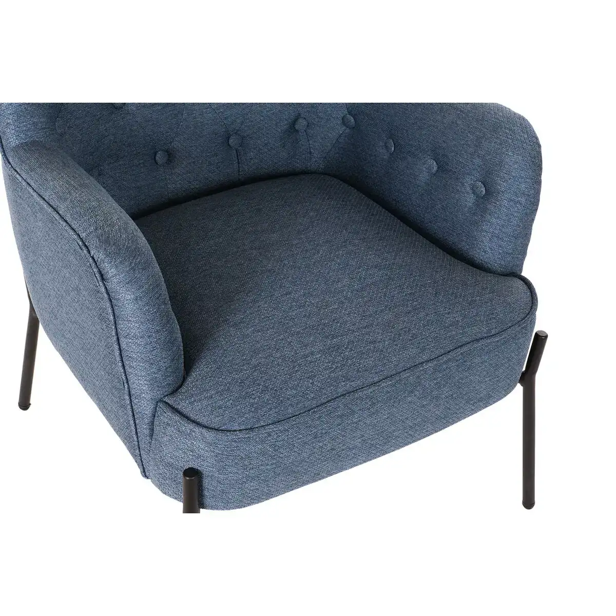Fauteuil dkd home decor bleu noir metal 65 x 73 x 79 5 cm_8264. DIAYTAR COTE D'IVOIRE - Où Chaque Achat Raconte une Histoire. Parcourez notre boutique en ligne pour trouver des articles qui évoquent le savoir-faire et la tradition du Côte d'Ivoire.