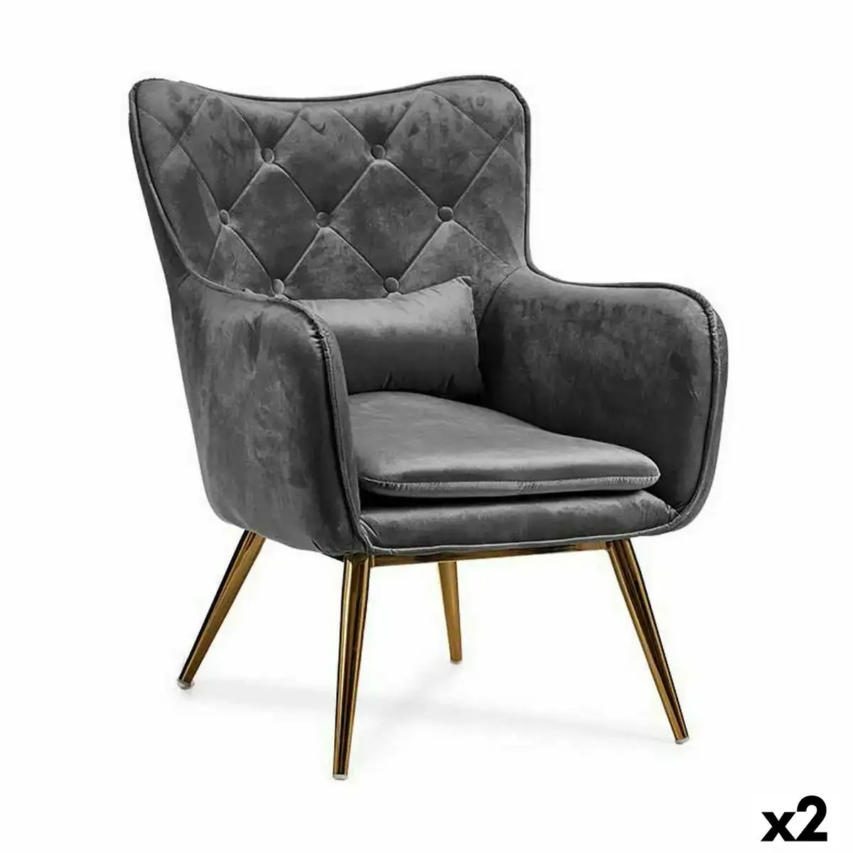Fauteuil gris 68 x 92 x 67 cm 2 unites _5085. DIAYTAR COTE D'IVOIRE - Votre Compagnon Shopping, Votre Style Unique. Explorez notre boutique en ligne pour dénicher des trésors qui expriment qui vous êtes, de la mode à la maison.