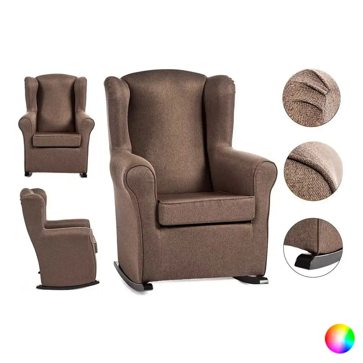 Fauteuil inclinable sedia fauteuil a bascule polyester bois de pin 70 x 97 x 75 cm _6540. DIAYTAR COTE D'IVOIRE - Où Choisir est un Plaisir Responsable. Explorez notre boutique en ligne et adoptez des produits qui reflètent notre engagement envers la durabilité.
