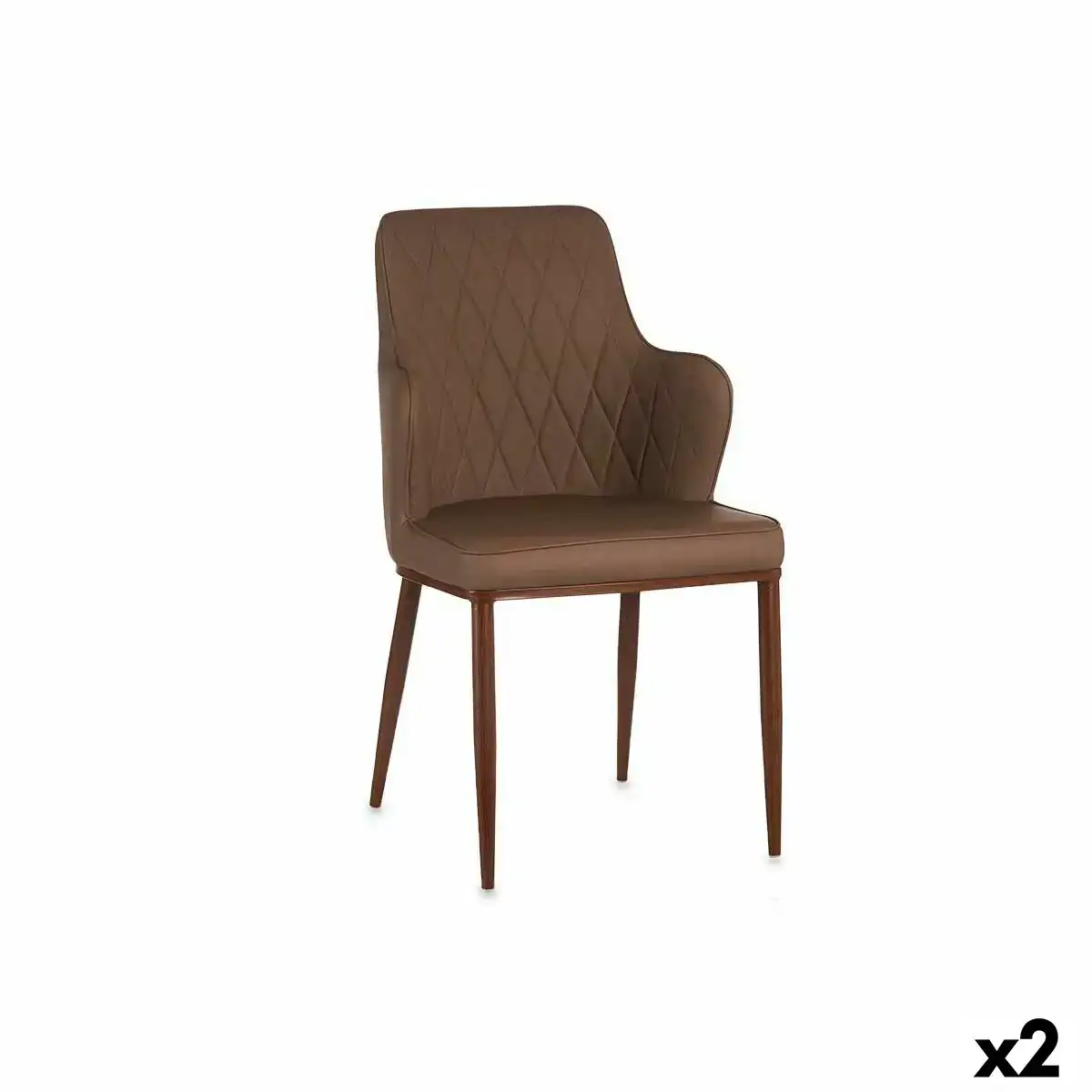 Fauteuil losanges marron noir acier 53 x 90 x 43 cm 2 unites _6998. DIAYTAR COTE D'IVOIRE - Votre Passage vers le Raffinement. Plongez dans notre univers de produits exquis et choisissez des articles qui ajoutent une touche de sophistication à votre vie.