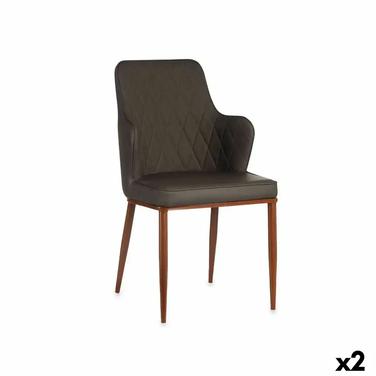 Fauteuil losanges noir gris acier 52 x 90 x 43 cm 2 unites _7032. DIAYTAR COTE D'IVOIRE - Votre Plateforme pour un Shopping Inspiré. Explorez nos offres variées et découvrez des articles qui stimulent votre créativité et embellissent votre vie.