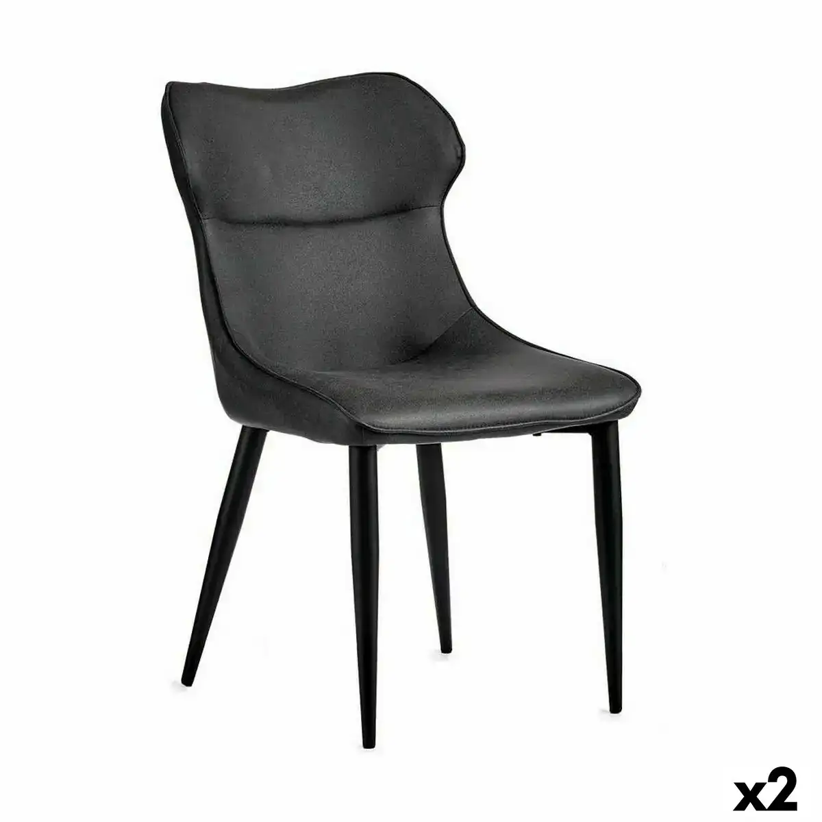 Fauteuil noir anthracite acier 49 x 86 x 60 cm 2 unites _8584. DIAYTAR COTE D'IVOIRE - Là où le Chic Rencontre la Tradition. Naviguez à travers notre catalogue et choisissez des produits qui équilibrent l'élégance intemporelle et l'innovation moderne.