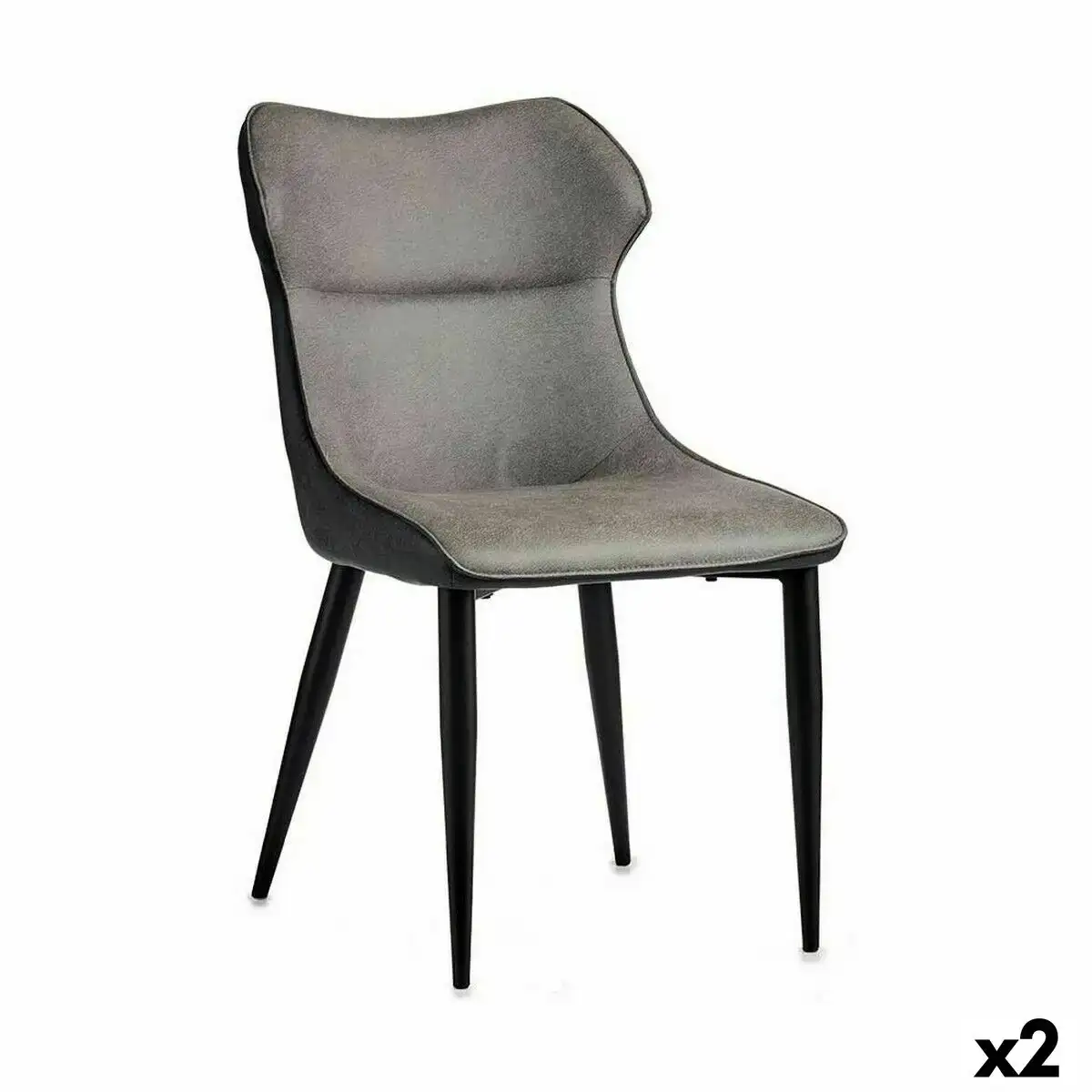 Fauteuil noir gris acier 49 x 86 x 60 cm 2 unites _2406. DIAYTAR COTE D'IVOIRE - L'Artisanat à Portée de Clic. Découvrez notre boutique en ligne pour trouver des produits uniques qui célèbrent la créativité et l'artisanat sénégalais.