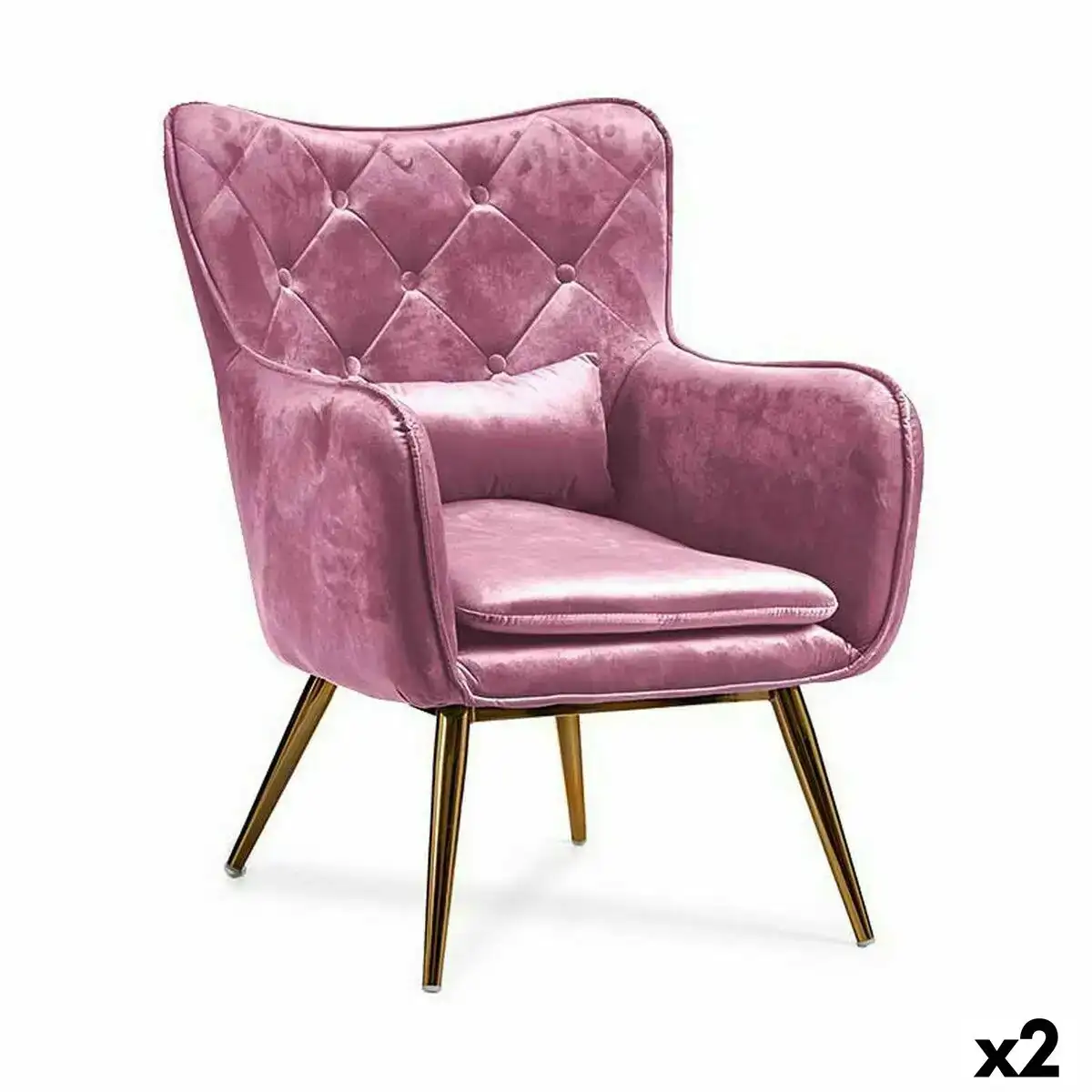 Fauteuil rose 68 x 92 x 70 cm 2 unites _6077. Bienvenue sur DIAYTAR COTE D'IVOIRE - Où Chaque Article a son Histoire. Découvrez notre sélection méticuleuse de produits qui racontent l'authenticité et la beauté du Côte d'Ivoire.
