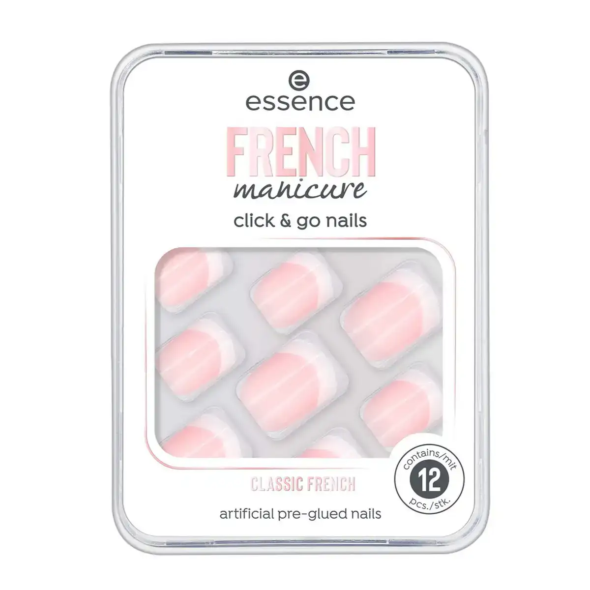 Faux ongles essence click go nails 01 classic french french manicure 12 unites_1720. DIAYTAR COTE D'IVOIRE - Votre Destination Shopping d'Exception. Parcourez nos rayons virtuels et choisissez des produits qui incarnent l'excellence et la diversité.