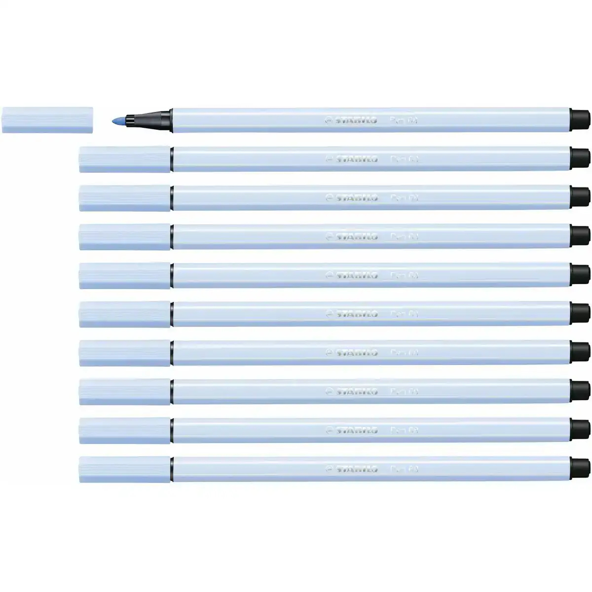 Feutres stabilo pen 68 bleu clair 10 unites_3539. DIAYTAR COTE D'IVOIRE - Votre Pass vers la Découverte. Explorez notre boutique en ligne et plongez dans un voyage à travers des produits authentiques et contemporains, tous réunis sous un même toit.