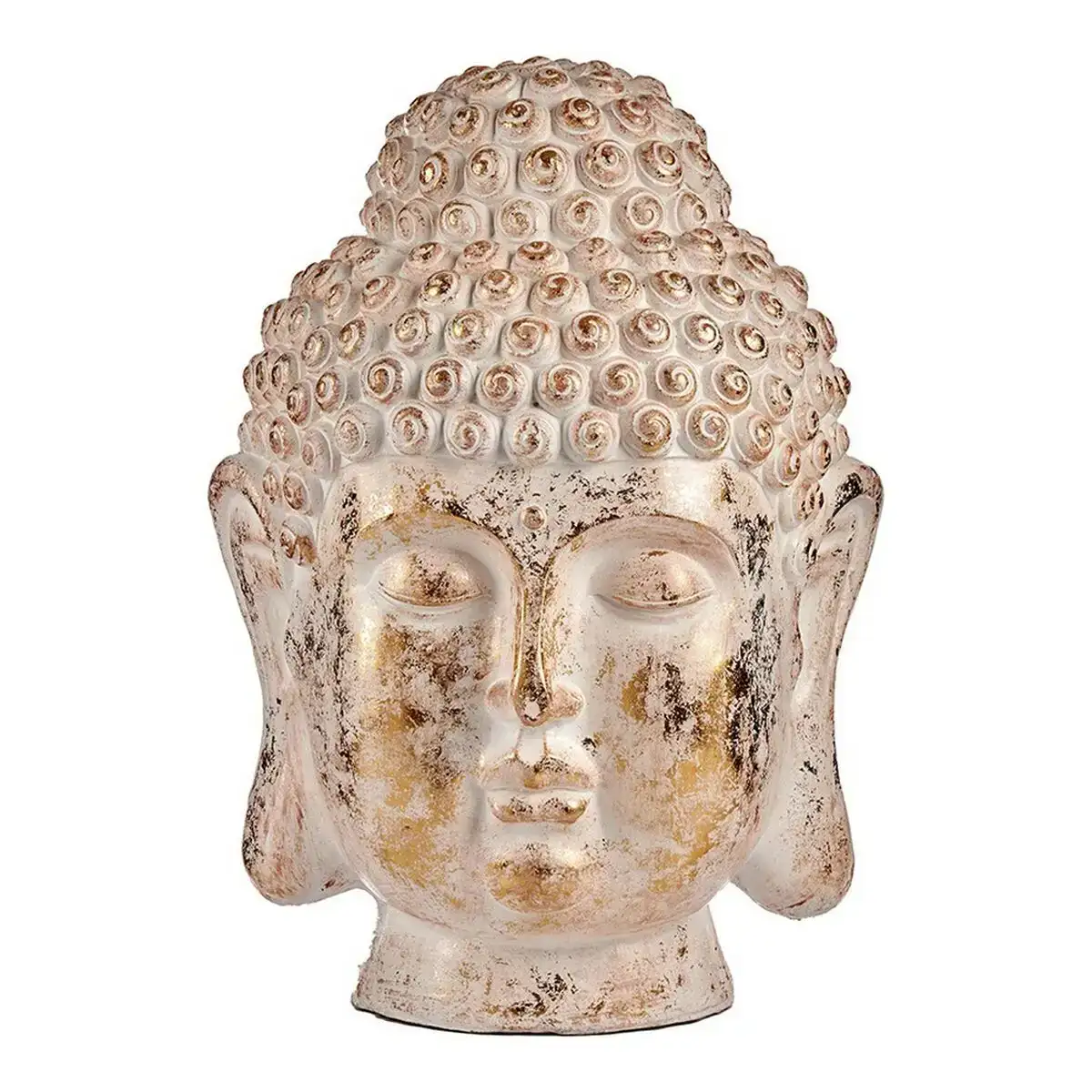 Figure decorative de jardin buda tete blanc or polyresine 45 5 x 68 x 48 cm _4593. DIAYTAR COTE D'IVOIRE - Votre Passage vers la Découverte. Explorez notre boutique en ligne pour trouver des trésors qui vous attendent, du traditionnel à l'avant-garde.