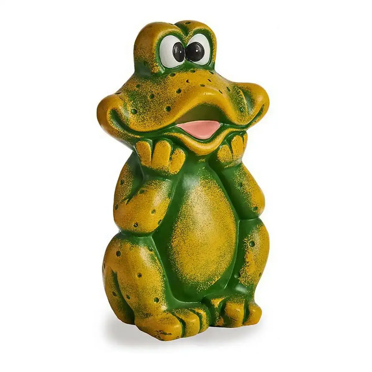 Figure decorative de jardin grenouille 14 x 29 x 18 5 cm ceramique vert_1440. Bienvenue chez DIAYTAR COTE D'IVOIRE - Où Chaque Objet a sa Propre Histoire. Découvrez notre sélection soigneusement choisie et choisissez des produits qui racontent le patrimoine sénégalais.
