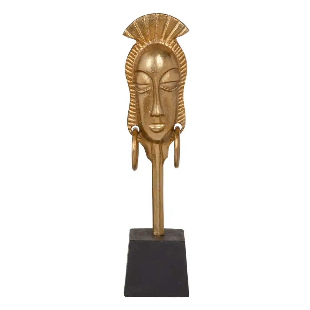 Figurine decorative 11 x 10 5 x 46 cm noir dore africaine_4539. DIAYTAR COTE D'IVOIRE - L'Art de Choisir, l'Art de S'émerveiller. Explorez notre boutique en ligne et choisissez des articles qui éveillent votre sens de l'émerveillement.