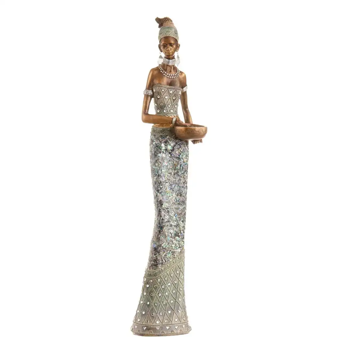 Figurine decorative 14 x 12 5 x 54 5 cm africaine_2684. DIAYTAR COTE D'IVOIRE - Où Chaque Détail Fait la Différence. Parcourez notre sélection soignée et choisissez des articles qui rehaussent votre quotidien, du fonctionnel à l'esthétique.