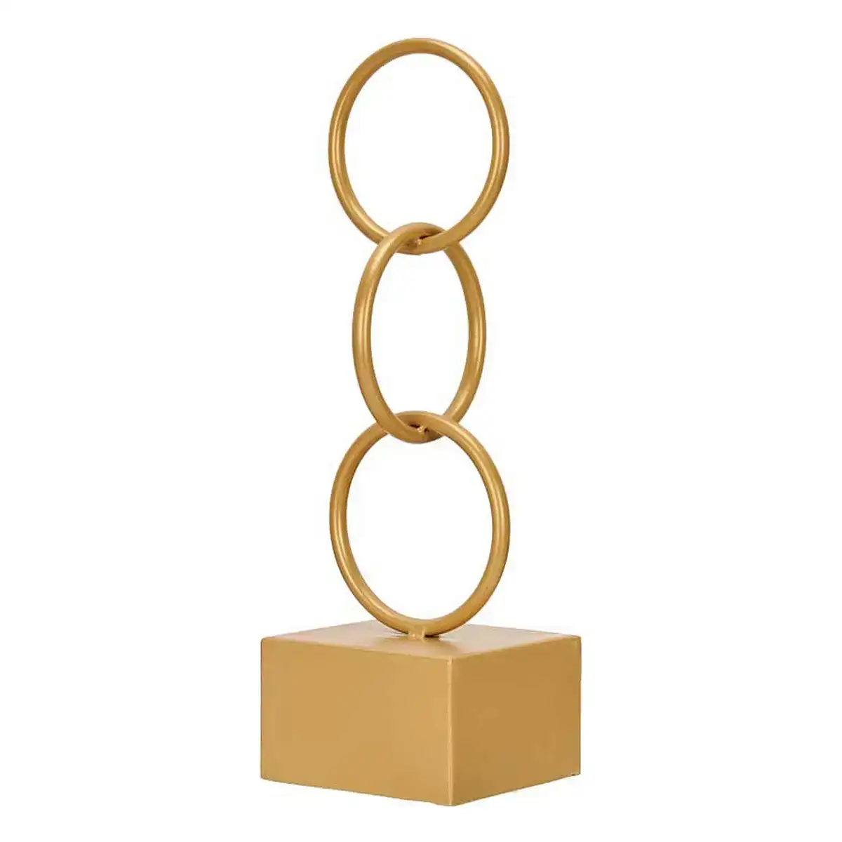 Figurine decorative anneaux dore metal 12 5 x 40 5 x 12 5 cm _2552. Bienvenue chez DIAYTAR COTE D'IVOIRE - Où Chaque Objet a sa Propre Histoire. Découvrez notre sélection soigneusement choisie et choisissez des produits qui racontent le patrimoine sénégalais.