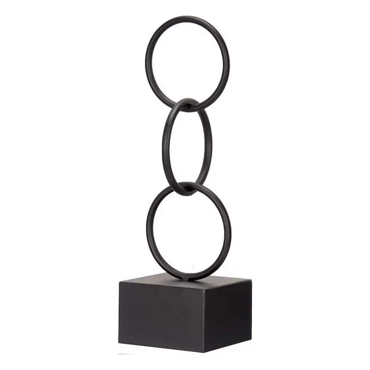 Figurine decorative anneaux noir metal 12 5 x 40 5 x 12 5 cm _1925. DIAYTAR COTE D'IVOIRE - L'Art de Magasiner sans Limites. Naviguez à travers notre collection diversifiée pour trouver des produits qui élargiront vos horizons shopping.