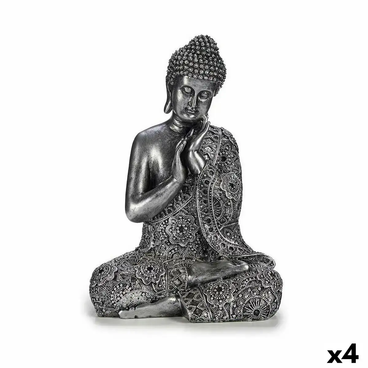 Figurine decorative buda assis argente 22 x 33 x 18 cm 4 unites _8922. DIAYTAR COTE D'IVOIRE - Là où la Beauté Rencontre la Fonctionnalité. Parcourez notre sélection pour trouver des produits qui allient esthétique et praticité, pour un quotidien sublimé.