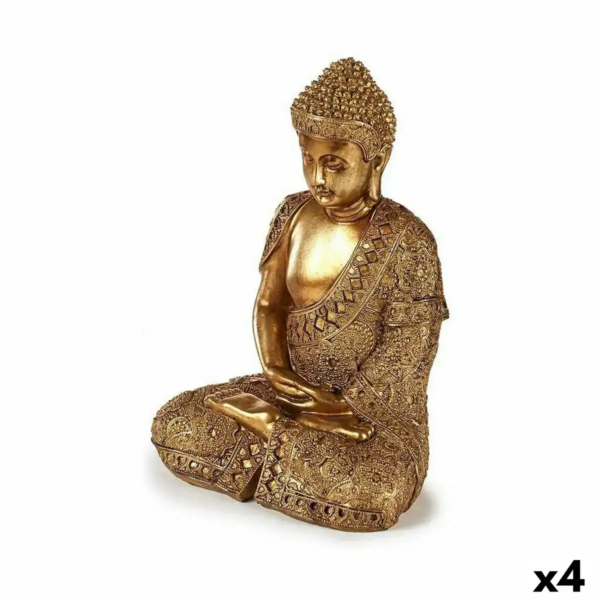 Figurine decorative buda assis dore 18 x 33 x 22 5 cm 4 unites _4136. DIAYTAR COTE D'IVOIRE - L'Art de Choisir, l'Art de S'émerveiller. Explorez notre gamme de produits et laissez-vous émerveiller par des créations authentiques et des designs modernes.