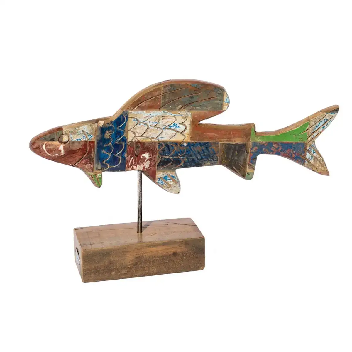 Figurine decorative calypso poisson 51 x 13 x 28 cm teck multicouleur_5985. Bienvenue chez DIAYTAR COTE D'IVOIRE - Où Choisir est une Invitation au Voyage. Explorez notre boutique en ligne et découvrez des produits qui vous transportent dans l'univers du Côte d'Ivoire.