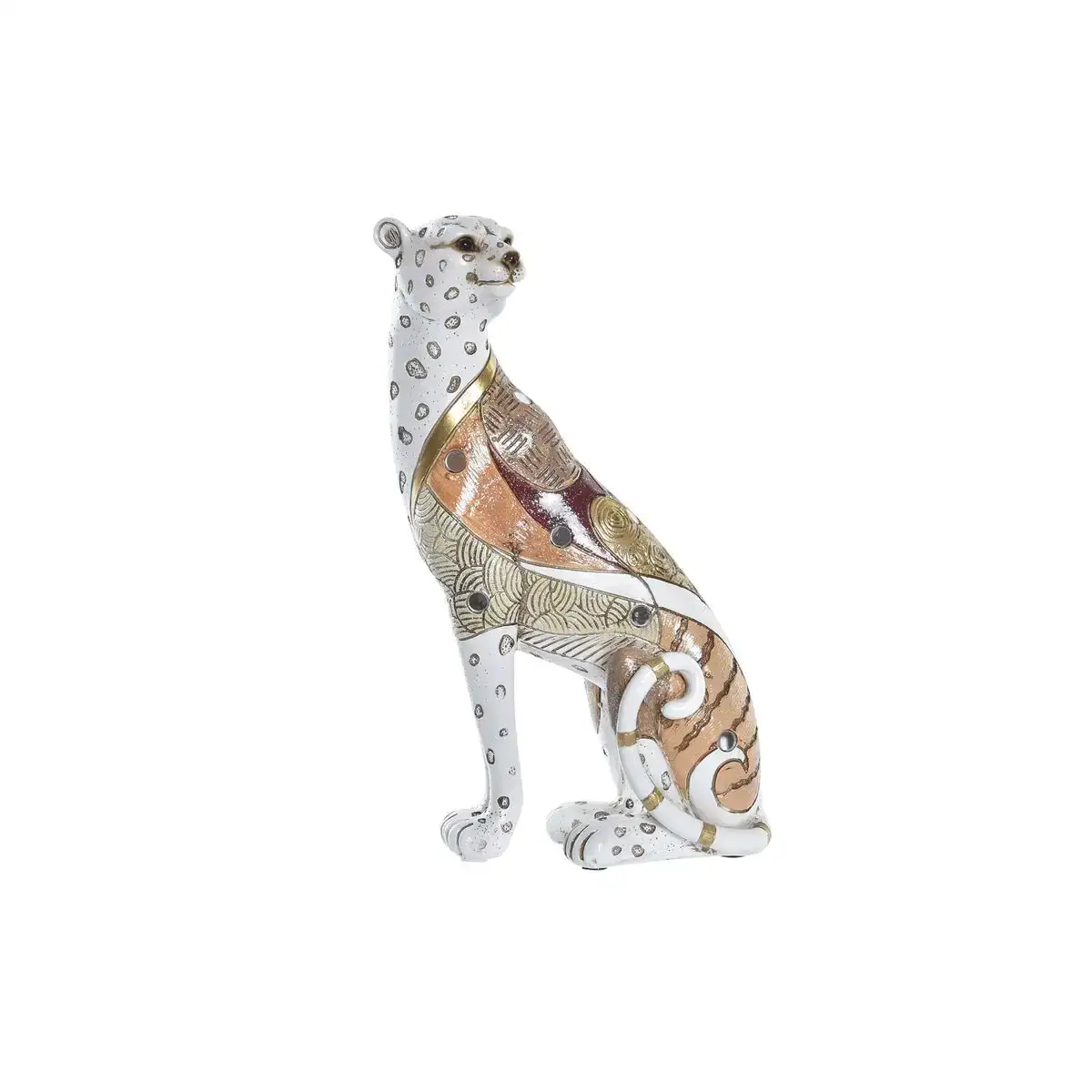 Figurine decorative dkd home decor 15 x 8 x 25 cm orange blanc leopard colonial_4412. DIAYTAR COTE D'IVOIRE - Où la Tradition s'Harmonise avec le Moderne. Parcourez notre gamme diversifiée et choisissez des produits qui révèlent l'âme du Côte d'Ivoire.