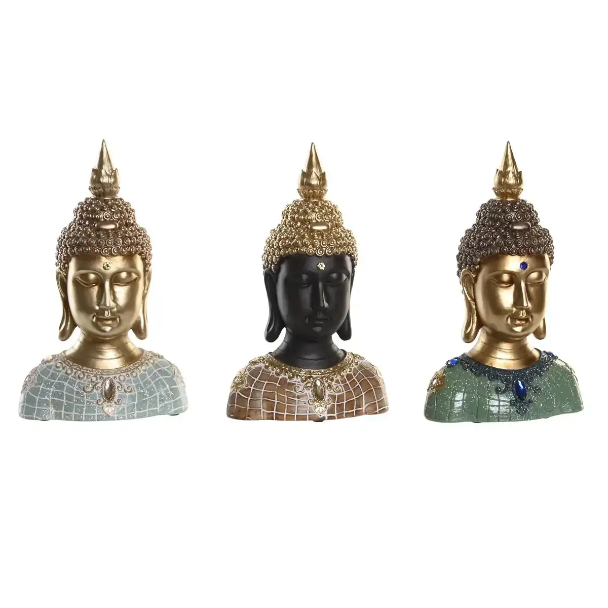 Figurine decorative dkd home decor 16 x 10 x 26 cm noir buda turquoise vert oriental 3 pieces _9861. DIAYTAR COTE D'IVOIRE - Votre Portail Vers l'Élégance Accessible. Parcourez notre boutique en ligne pour découvrir des produits qui incarnent le luxe à des prix abordables.