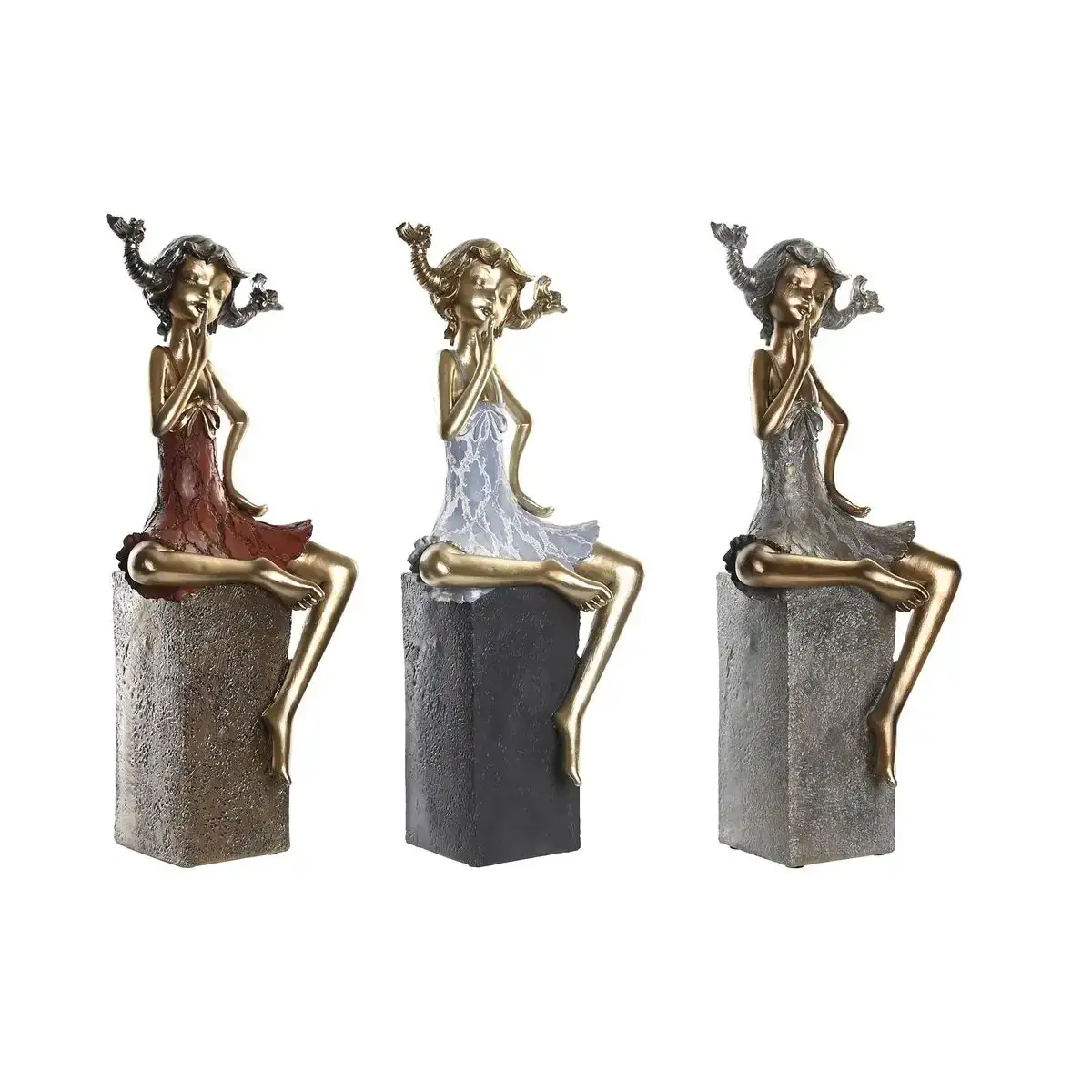 Figurine decorative dkd home decor 16 x 12 x 37 cm femme rouge gris bleu 3 unites _9643. DIAYTAR COTE D'IVOIRE - Où Chaque Produit est une Histoire à Raconter. Découvrez notre sélection de produits qui vous permettent de créer votre propre récit à travers vos achats.