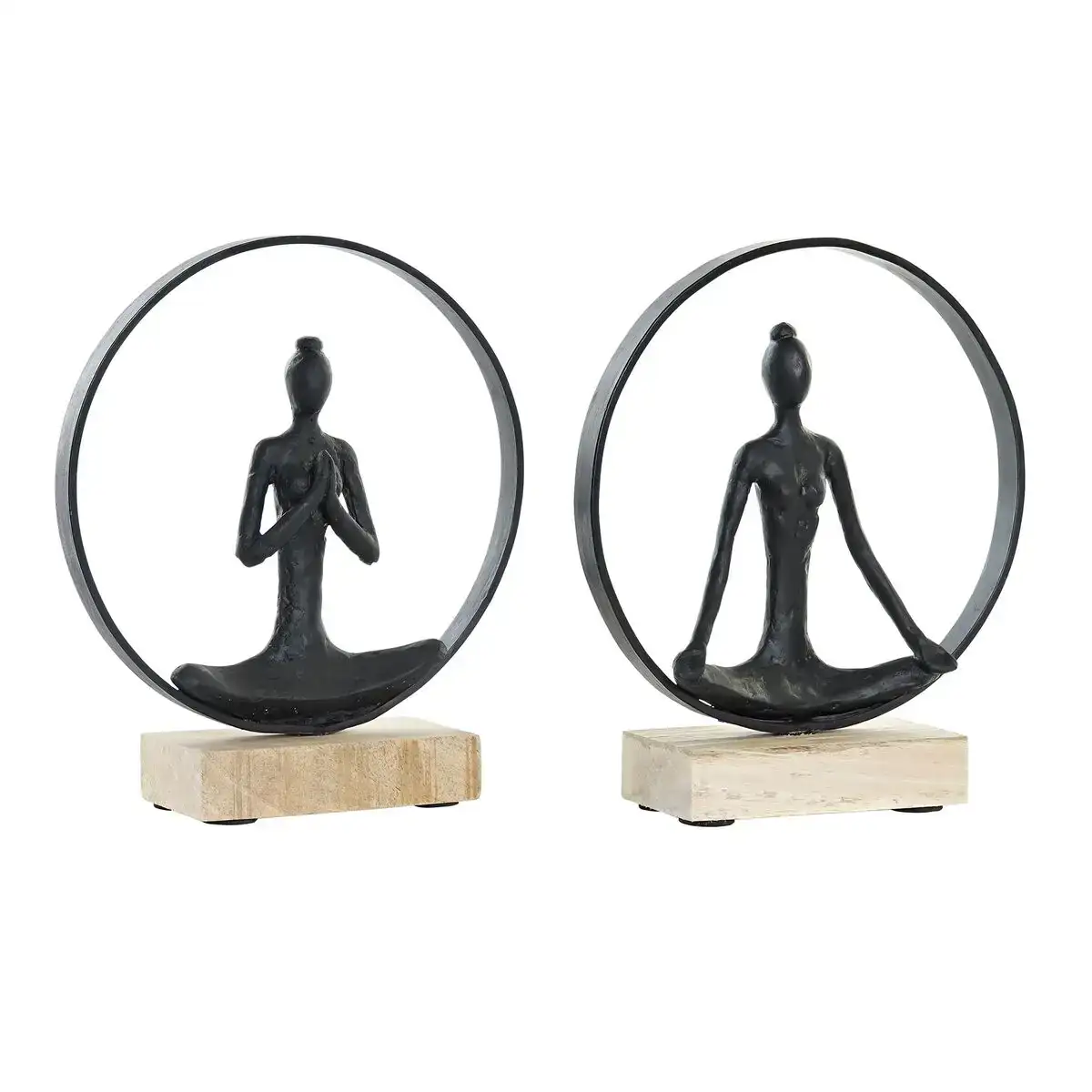 Figurine decorative dkd home decor 23 x 10 x 27 cm noir marron yoga 2 unites _5130. DIAYTAR COTE D'IVOIRE - Votre Portail Vers l'Exclusivité. Explorez notre boutique en ligne pour découvrir des produits uniques et raffinés, conçus pour ceux qui recherchent l'excellence.