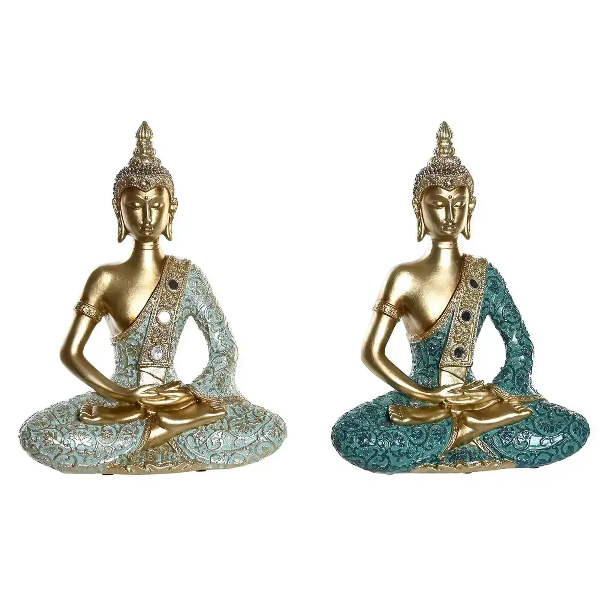 Figurine decorative dkd home decor 24 x 11 x 31 2 cm bleu dore buda turquoise oriental 2 unites _2379. DIAYTAR COTE D'IVOIRE - Votre Source de Trouvailles uniques. Naviguez à travers notre catalogue et trouvez des articles qui vous distinguent et reflètent votre unicité.