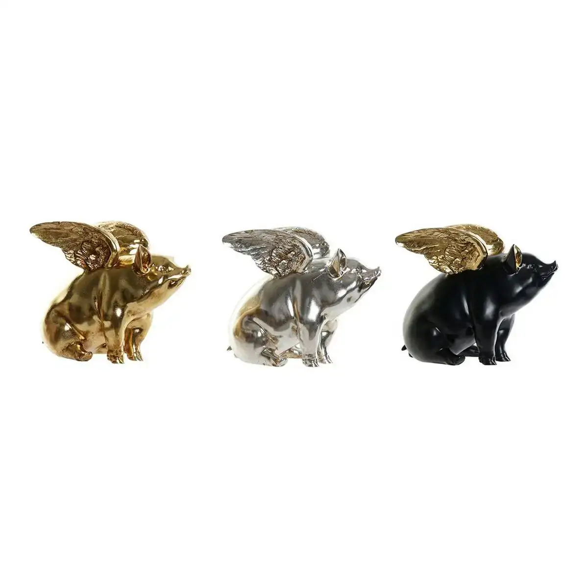 Figurine decorative dkd home decor 26 x 17 x 22 5 cm argente noir dore cochon 3 unites _6579. DIAYTAR COTE D'IVOIRE - Votre Passage vers l'Exceptionnel. Naviguez à travers notre sélection minutieuse et découvrez des articles qui apportent une touche spéciale à chaque instant de votre vie.