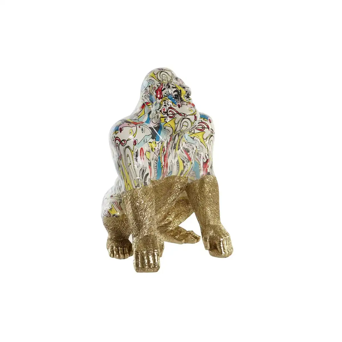 Figurine decorative dkd home decor 28 5 x 26 5 x 41 cm dore multicouleur gorille_5130. DIAYTAR COTE D'IVOIRE - L'Art de Choisir, l'Art de S'émerveiller. Explorez notre boutique en ligne et choisissez des articles qui éveillent votre sens de l'émerveillement.