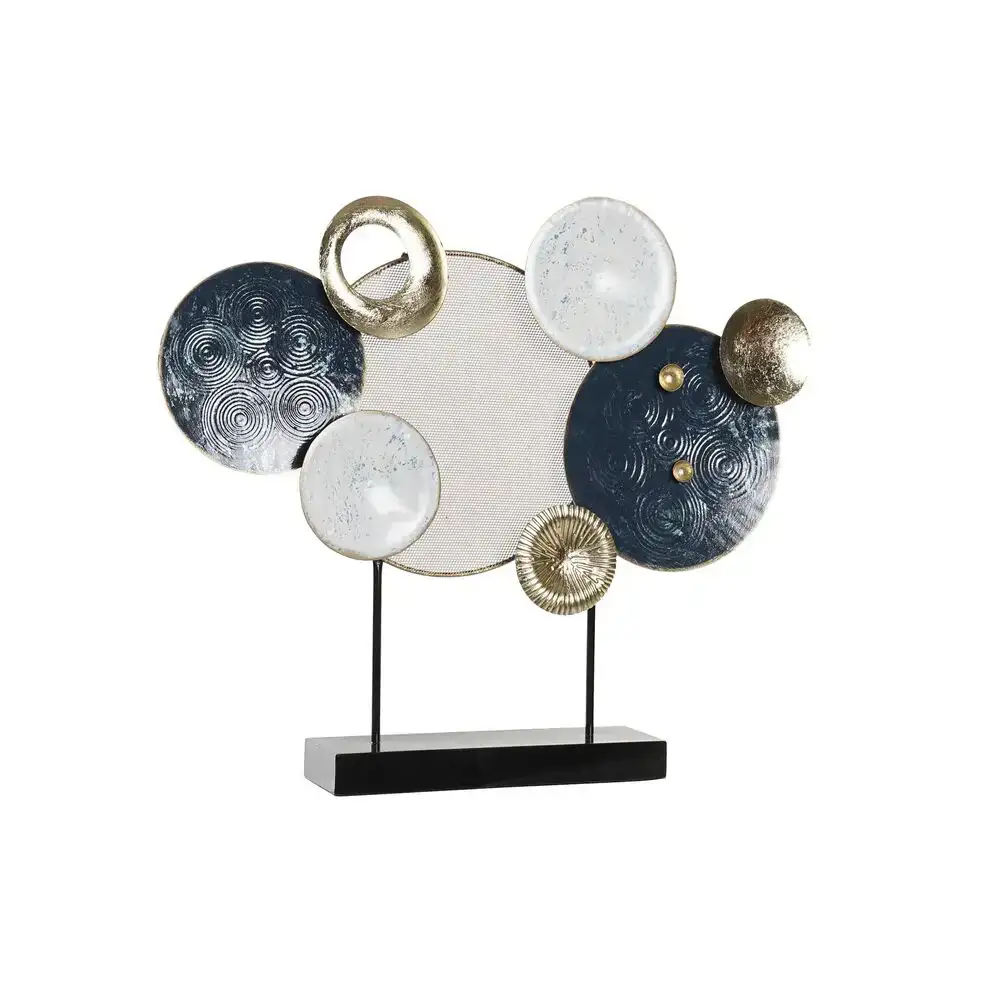 Figurine decorative dkd home decor 62 x 8 3 x 53 3 cm bleu dore blanc cercles_3490. DIAYTAR COTE D'IVOIRE - L'Art de Vivre le Shopping Éthique. Parcourez notre gamme et choisissez des produits qui reflètent notre engagement envers des pratiques durables.