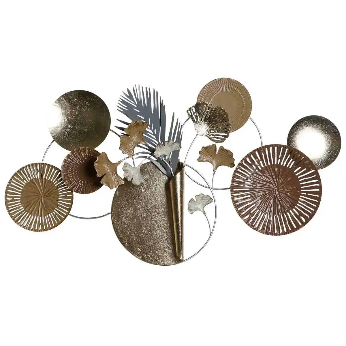 Figurine decorative dkd home decor 90 x 8 3 x 49 cm gris dore cuivre cercles_8839. Bienvenue chez DIAYTAR COTE D'IVOIRE - Où Chaque Objet a sa Propre Histoire. Découvrez notre sélection soigneusement choisie et choisissez des produits qui racontent le patrimoine sénégalais.