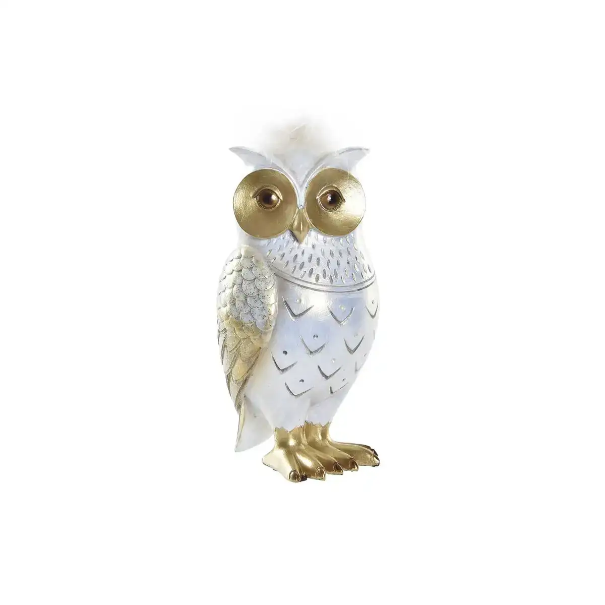 Figurine decorative dkd home decor blanc dore hibou 9 x 9 x 17 cm_7077. DIAYTAR COTE D'IVOIRE - Votre Plateforme pour un Shopping Inspiré. Explorez nos offres variées et découvrez des articles qui stimulent votre créativité et embellissent votre vie.
