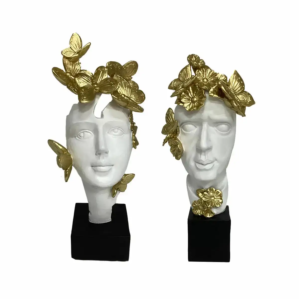 Figurine decorative dkd home decor blanc dore visage 14 x 11 x 32 cm 2 unites _4957. Bienvenue chez DIAYTAR COTE D'IVOIRE - Où le Shopping Rime avec Diversité. Plongez dans notre univers de produits et découvrez des trésors qui représentent la richesse culturelle du Côte d'Ivoire.