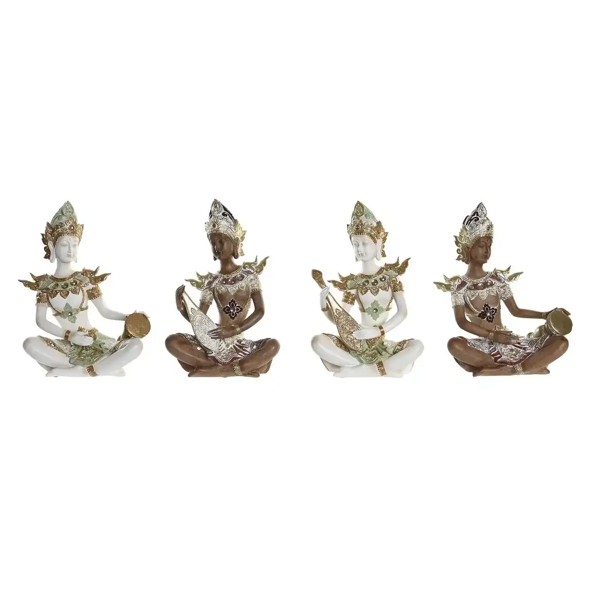 Figurine decorative dkd home decor blanc marron buda oriental 18 x 12 x 27 5 cm 4 pieces _9528. Bienvenue chez DIAYTAR COTE D'IVOIRE - Où Chaque Achat est un Geste d'Amour. Découvrez notre sélection minutieuse et choisissez des articles qui témoignent de votre passion.