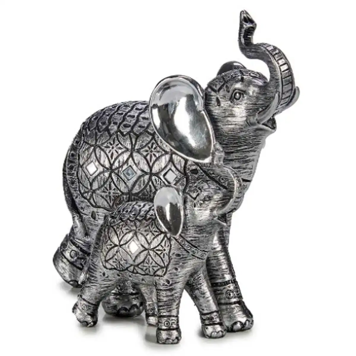 Figurine decorative elephant argente 21 5 x 20 5 x 11 cm_7457. DIAYTAR COTE D'IVOIRE - Où la Qualité et la Diversité Fusionnent. Explorez notre boutique en ligne pour découvrir une gamme variée de produits qui incarnent l'excellence et l'authenticité.