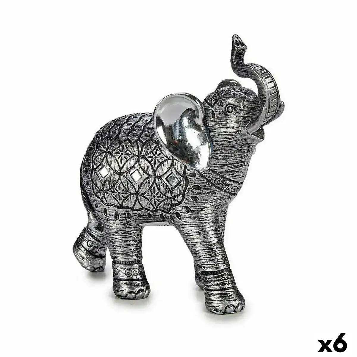 Figurine decorative elephant argente 21 5 x 20 x 8 cm 6 unites _1317. DIAYTAR COTE D'IVOIRE - Votre Passage vers le Raffinement. Plongez dans notre univers de produits exquis et choisissez des articles qui ajoutent une touche de sophistication à votre vie.