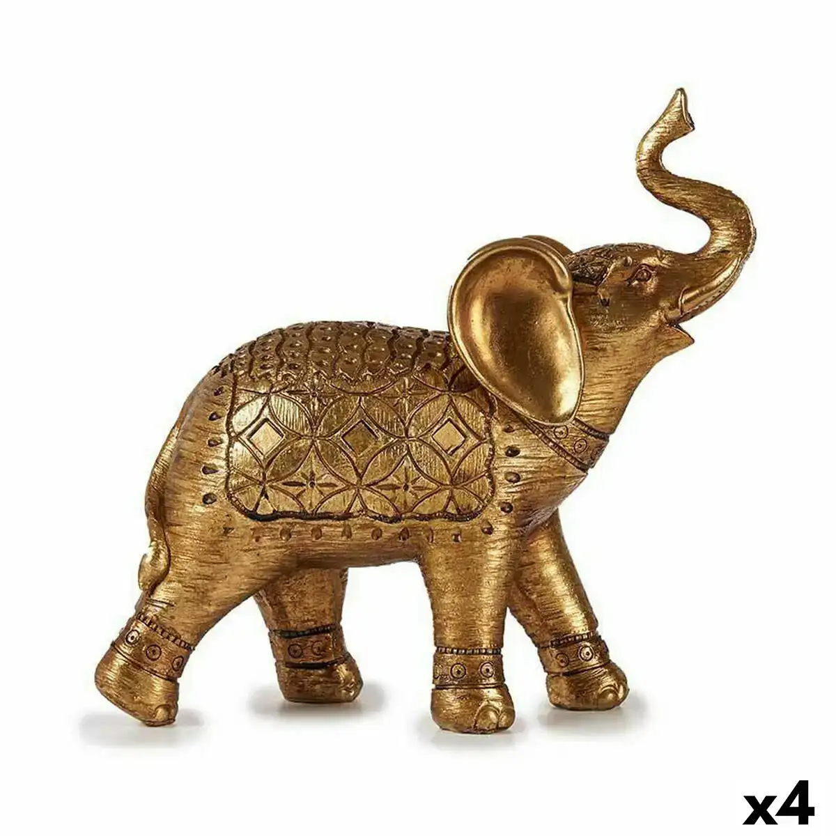 Figurine decorative elephant dore 27 5 x 27 x 11 cm 4 unites _2260. DIAYTAR COTE D'IVOIRE - L'Art de Choisir, l'Art de Vivre. Explorez notre univers de produits soigneusement sélectionnés pour vous offrir une expérience shopping riche et gratifiante.
