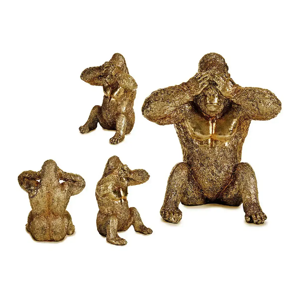 Figurine decorative gorille 9 x 18 x 17 cm dore_4018. DIAYTAR COTE D'IVOIRE - Là où Choisir est un Acte d'Amour pour la Culture Côte d'Ivoireaise. Explorez notre gamme et choisissez des produits qui célèbrent la richesse de notre patrimoine.