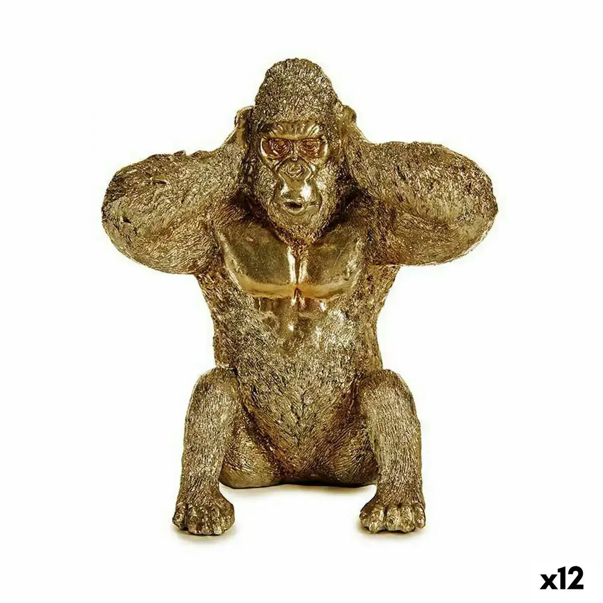 Figurine decorative gorille dore 10 x 18 x 17 cm 12 unites _2904. DIAYTAR COTE D'IVOIRE - Là où Chaque Produit a son Propre Éclat. Explorez notre boutique en ligne et trouvez des articles qui ajoutent de la brillance à votre quotidien.