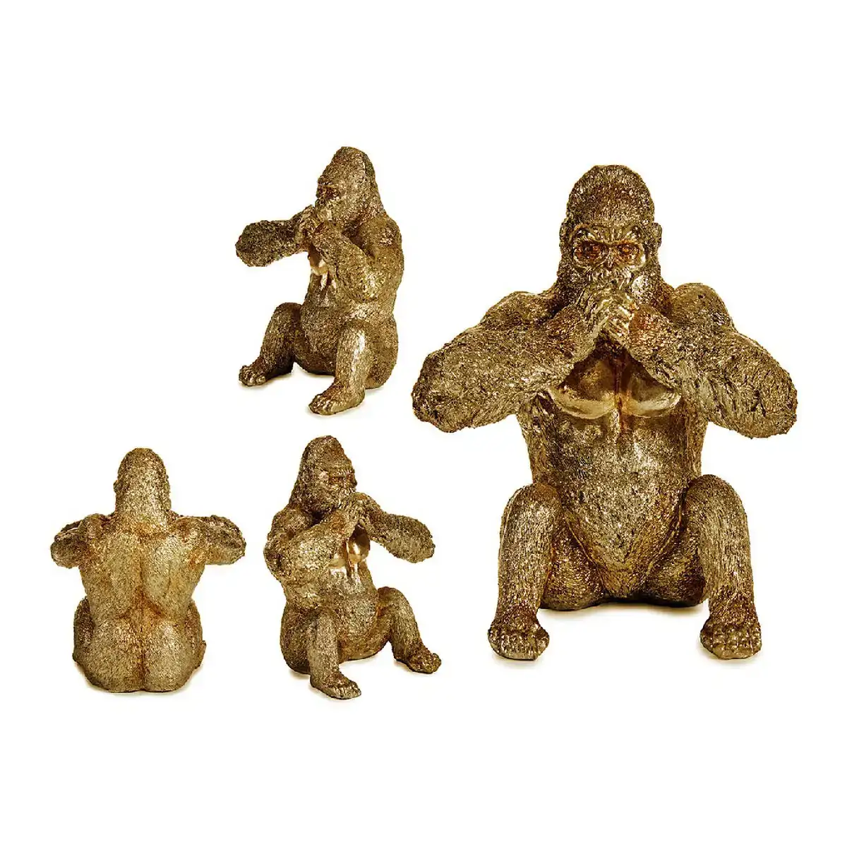 Figurine decorative gorille dore 11 x 18 x 16 2 cm_6366. DIAYTAR COTE D'IVOIRE - Où Chaque Sélection est une Victoire. Découvrez notre boutique en ligne et trouvez des articles qui vous rendent la vie plus belle, un choix à la fois.