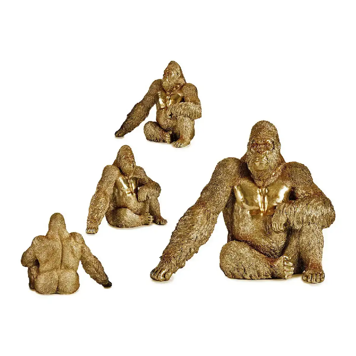 Figurine decorative gorille dore resine 36 x 50 x 62 cm _8093. DIAYTAR COTE D'IVOIRE - Votre Destinée Shopping Personnalisée. Plongez dans notre boutique en ligne et créez votre propre expérience de shopping en choisissant parmi nos produits variés.