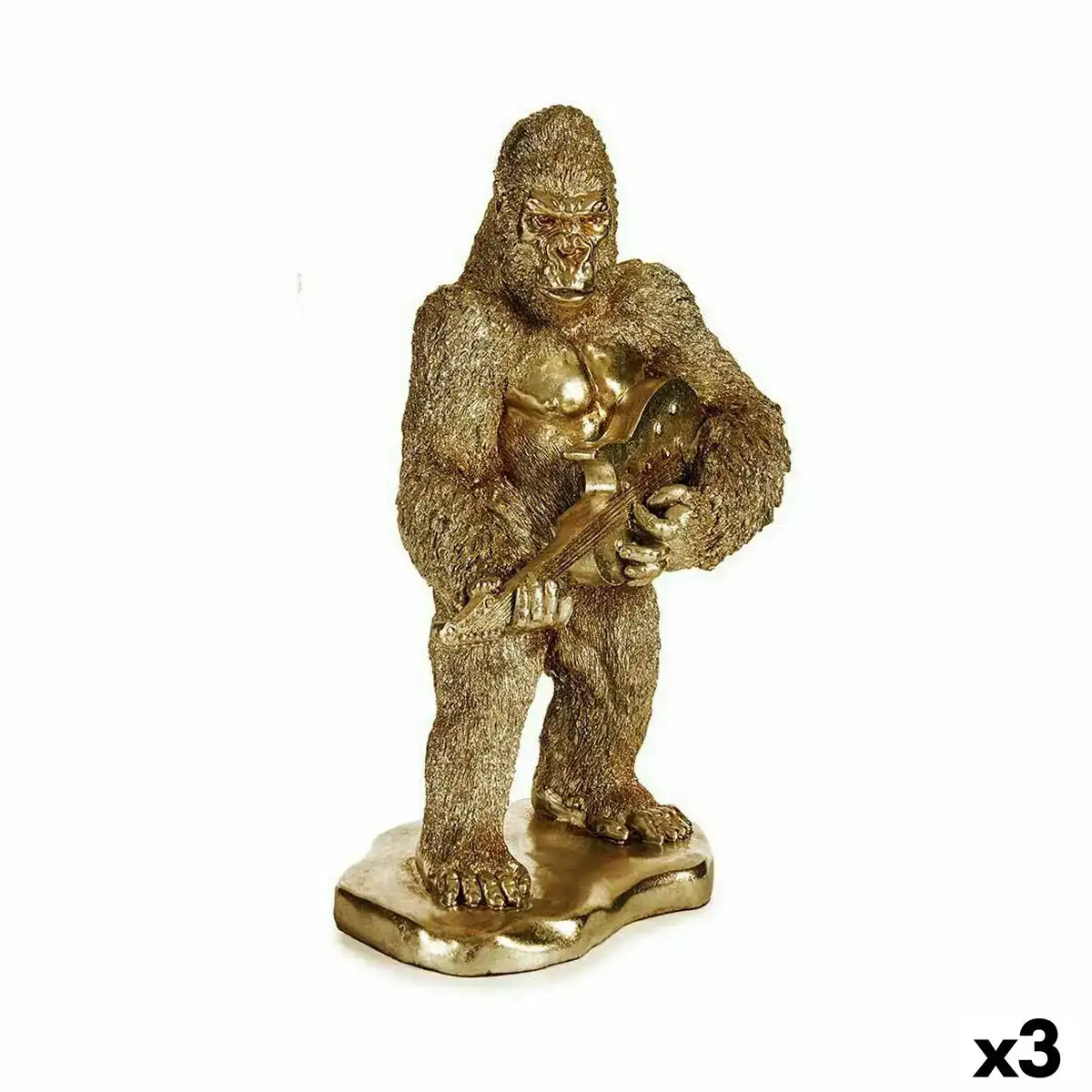 Figurine decorative gorille guitare dore 16 x 39 x 27 cm 3 unites _2360. DIAYTAR COTE D'IVOIRE - L'Art de Vivre avec Authenticité. Explorez notre gamme de produits artisanaux et découvrez des articles qui apportent une touche unique à votre vie.