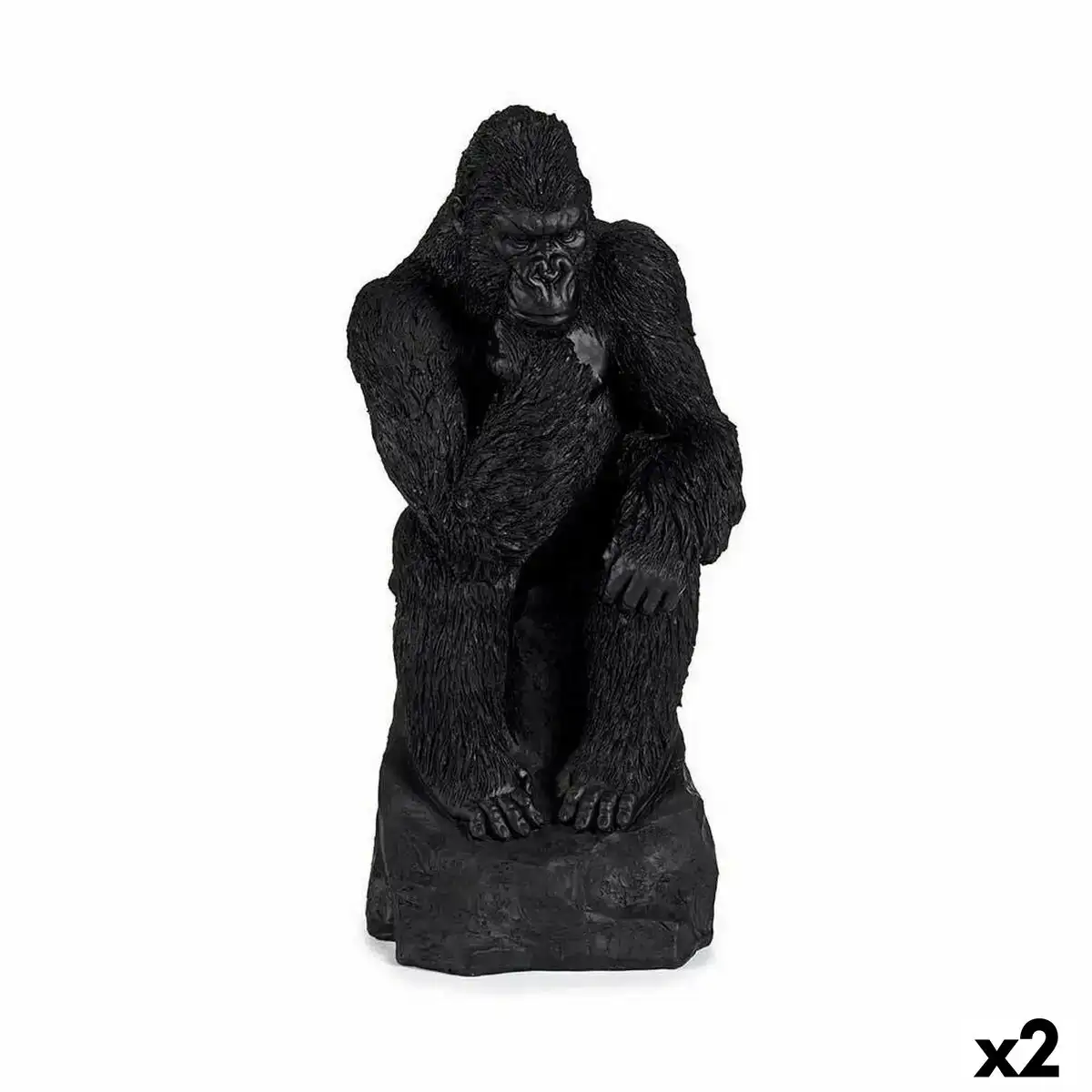 Figurine decorative gorille noir 20 x 45 x 20 cm 2 unites _2345. DIAYTAR COTE D'IVOIRE - Votre Passage vers l'Élégance Accessible. Parcourez notre boutique en ligne pour trouver des produits qui vous permettent d'allier style et économies.