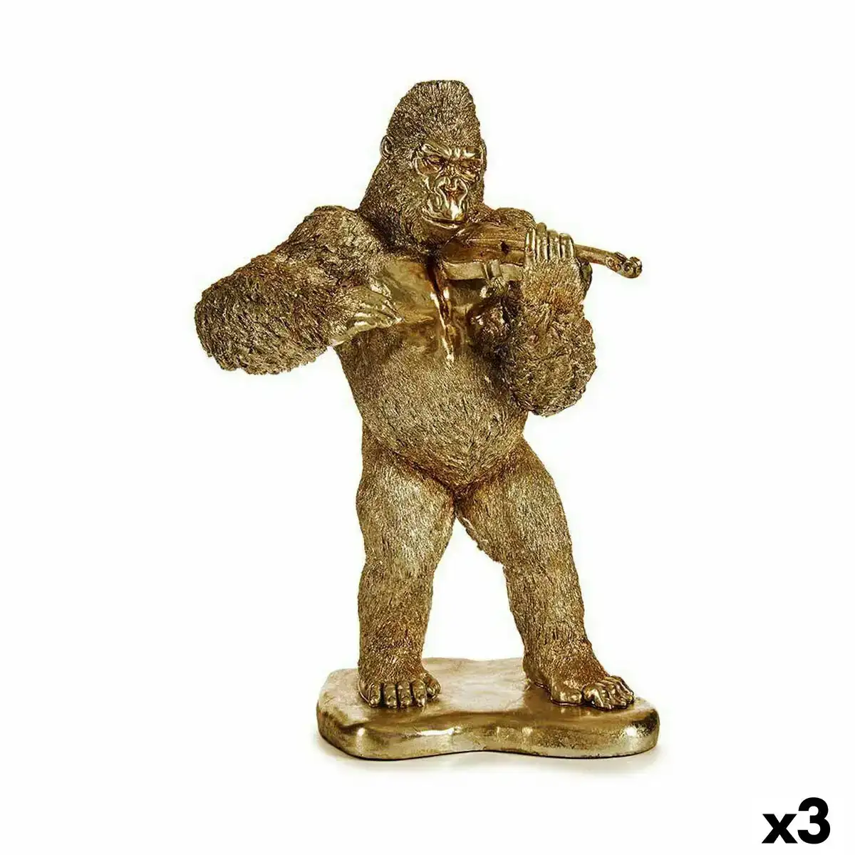 Figurine decorative gorille violon dore 16 x 40 x 30 cm 3 unites _2606. Bienvenue chez DIAYTAR COTE D'IVOIRE - Où Chaque Objet a son Histoire. Découvrez notre sélection méticuleuse et choisissez des articles qui racontent l'âme du Côte d'Ivoire.