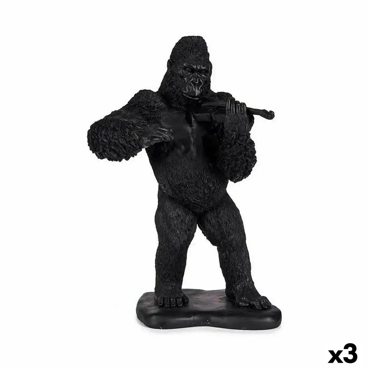 Figurine decorative gorille violon noir 17 x 41 x 30 cm 3 unites _5331. DIAYTAR COTE D'IVOIRE - Là où le Shopping devient une Fête des Sens. Plongez dans notre univers et choisissez des produits qui éveillent votre goût pour l'esthétique et l'authenticité.