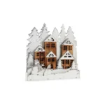 Figurine decorative lumiere noel ville 44 x 44 7 x 6 cm bois marron blanc_2593. DIAYTAR COTE D'IVOIRE - L'Art de Magasiner sans Limites. Naviguez à travers notre collection diversifiée pour trouver des produits qui élargiront vos horizons shopping.